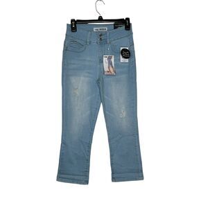 YMI Women Jeans WannaBettaButt High-Rise Cropped Stretch Denim Blue Sz. 3/26 NWT